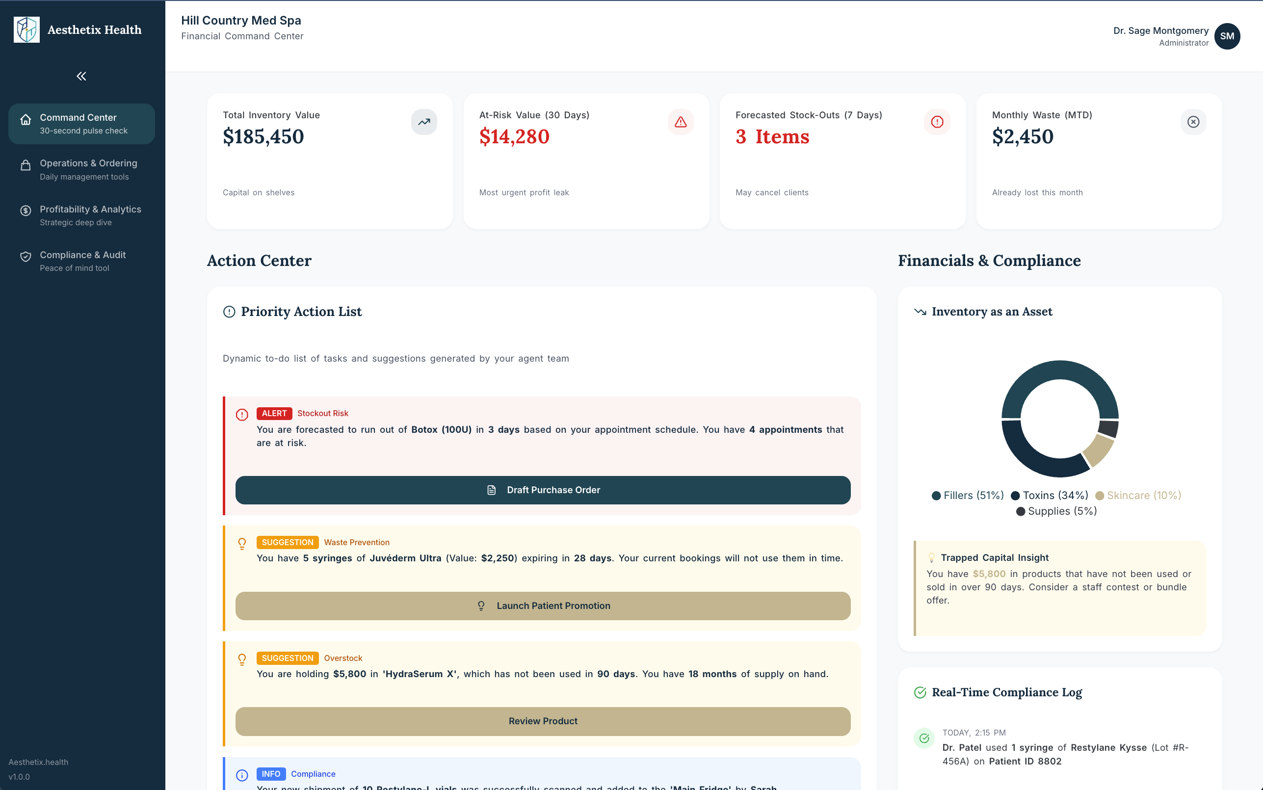 Financial Command Center - Real-time inventory tracking and alerts